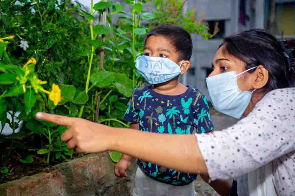 Mother And Child Wear Mask